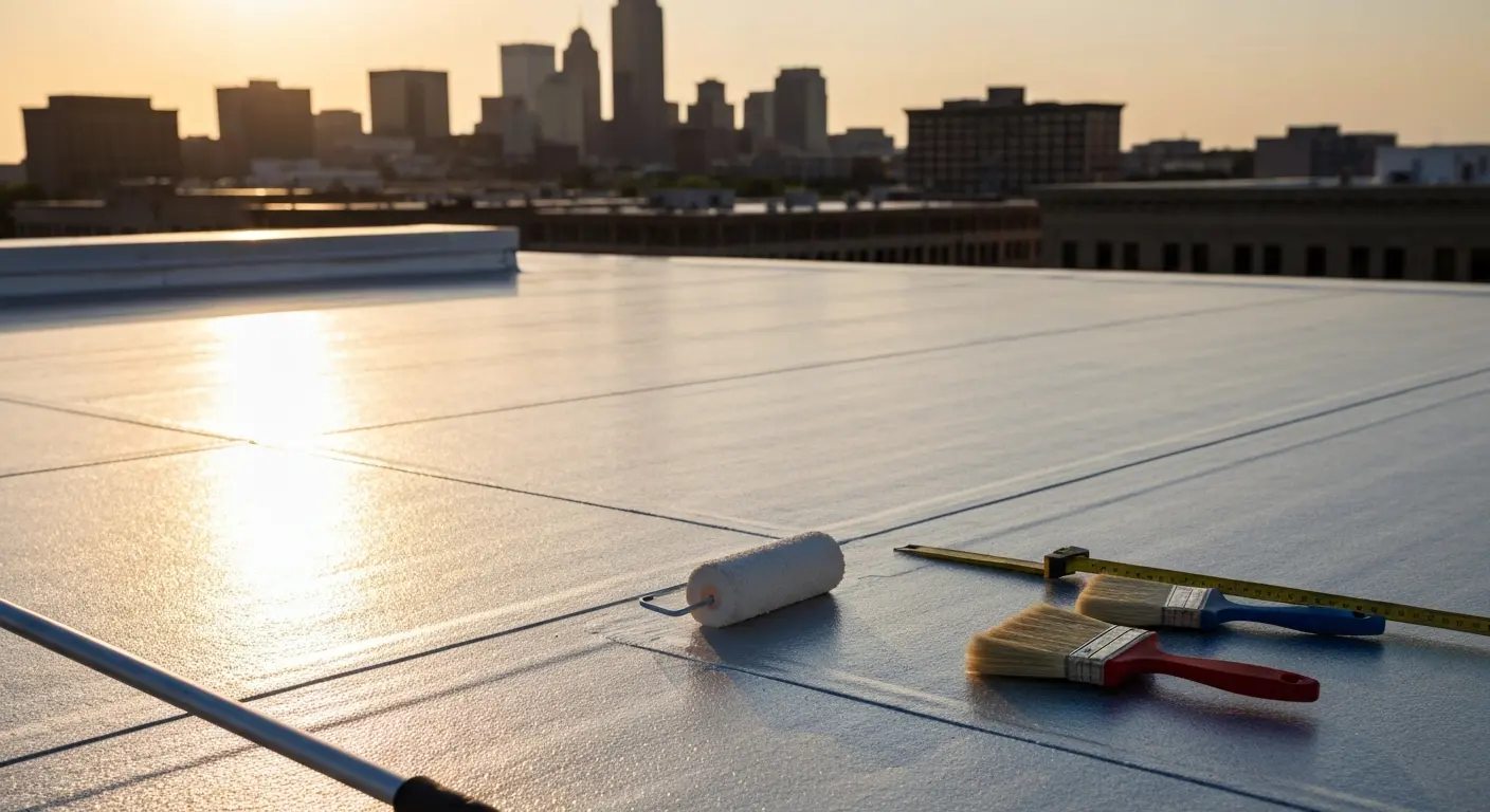 Roof coating application