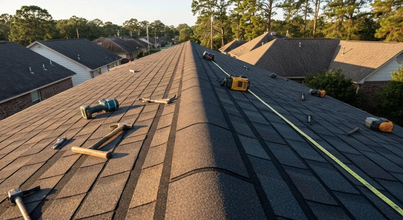 Residential roof repair in Longview
