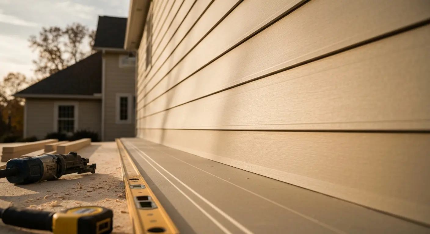 New siding installation