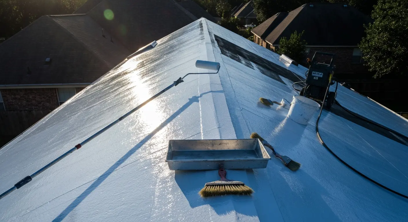 Roof coating application