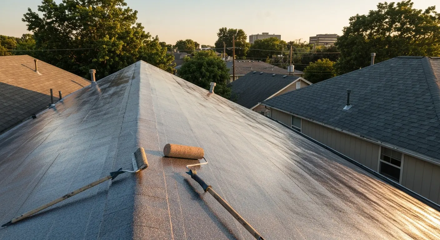 Roof coating application