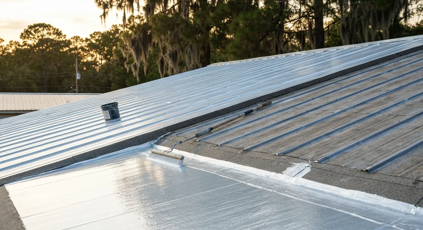 Roof coating application