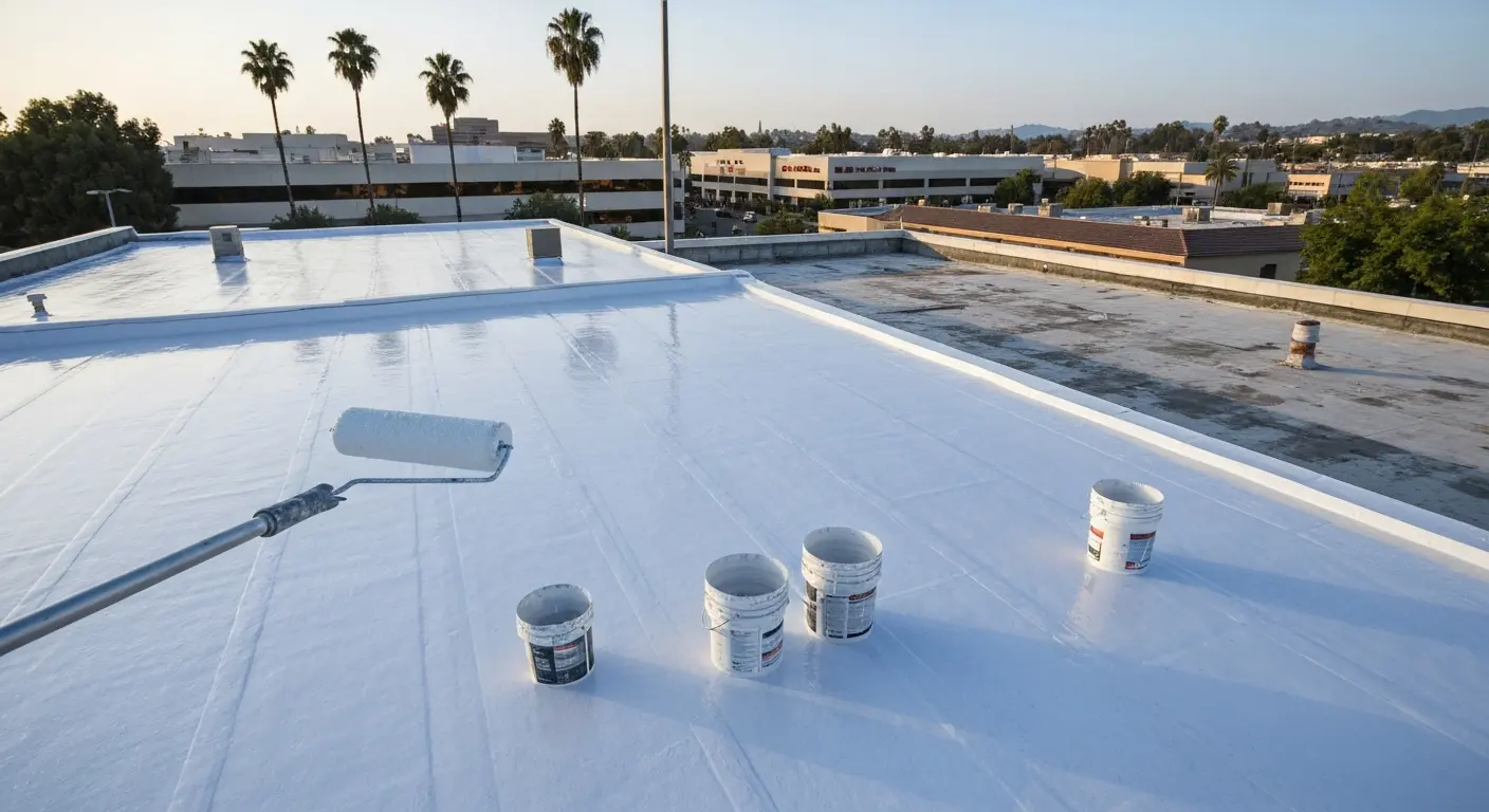 Roof coating application