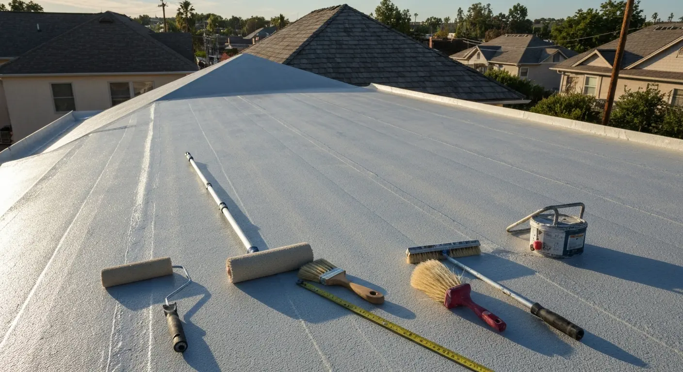 Roof coating application
