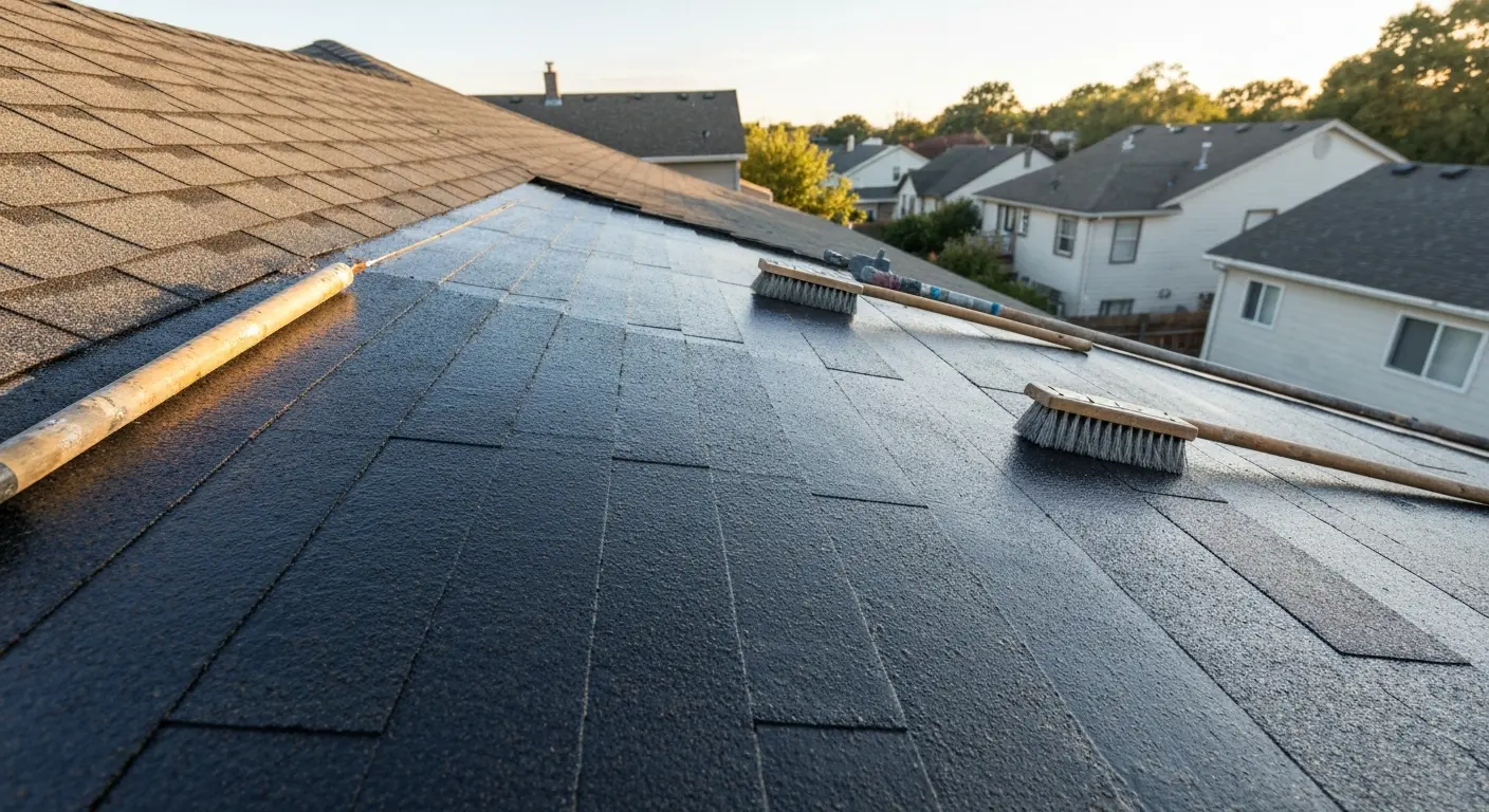 Roof coating application