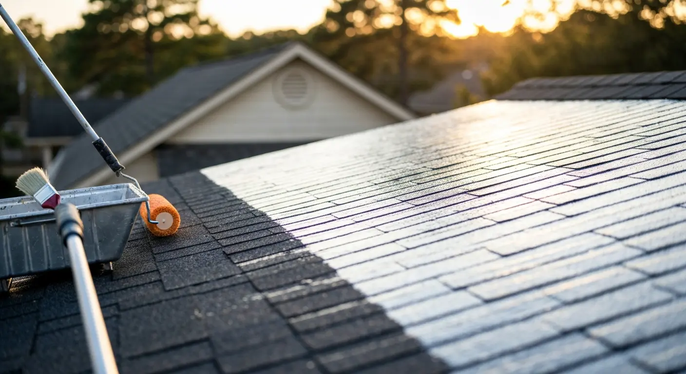 Roof coating application in East Texas