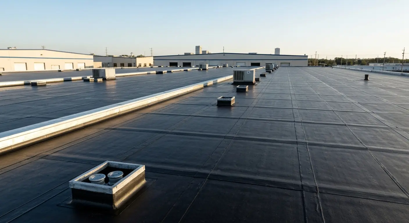 Commercial flat roof installation