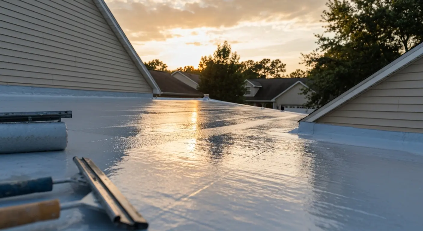 Roof coating application