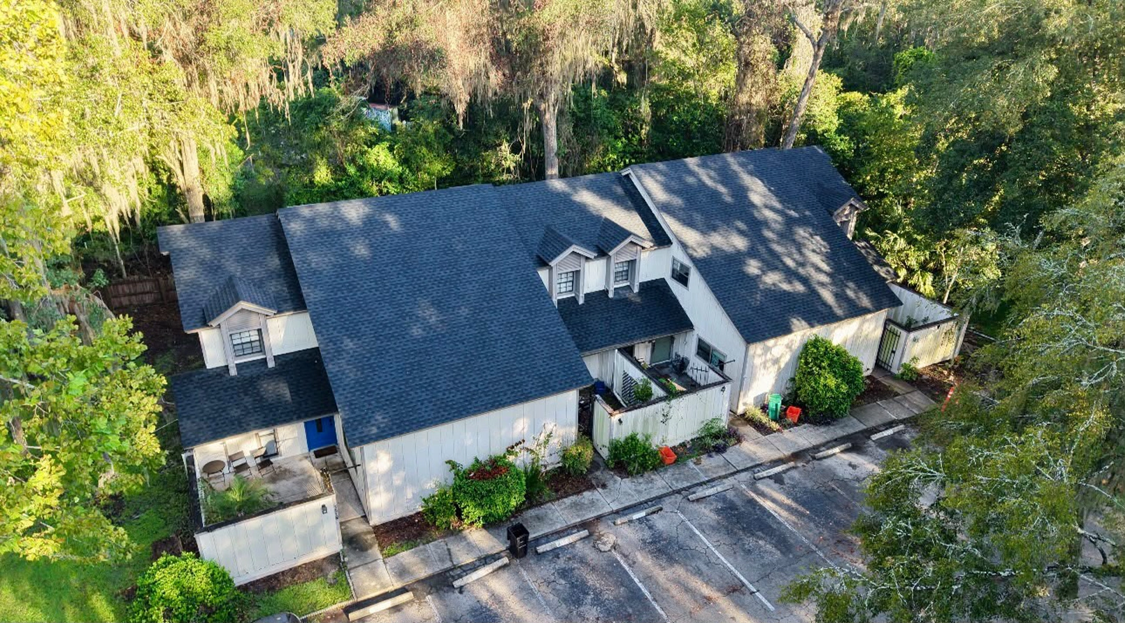 Storm damaged roof before repair