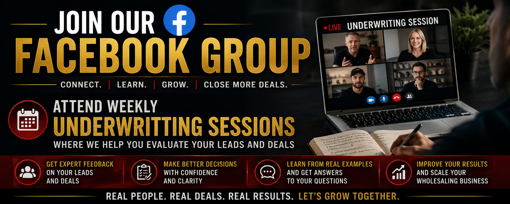 Join our Facebook Group — Attend weekly underwriting sessions