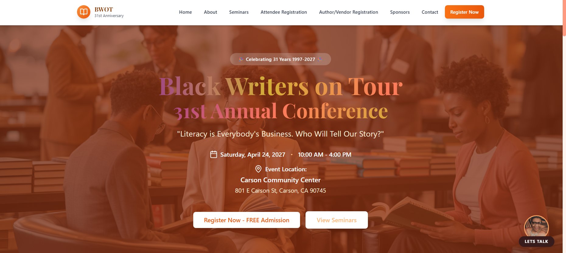 blackwritersontour.com live website preview