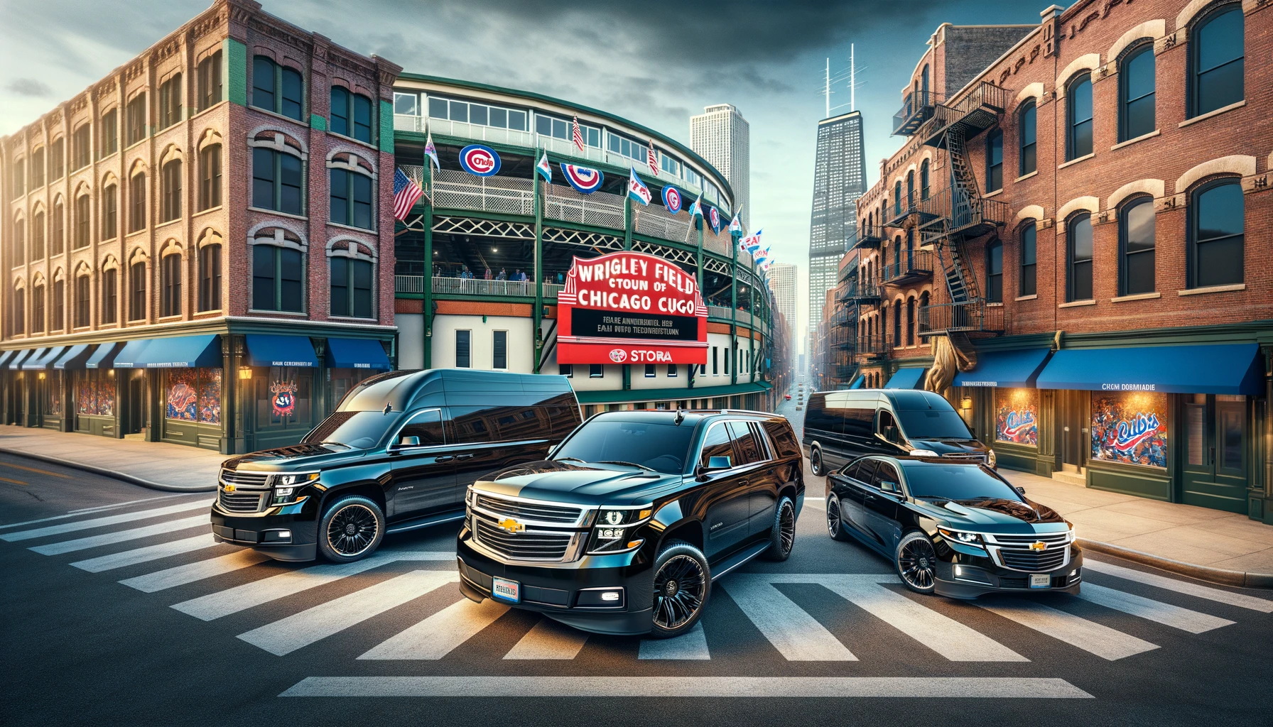 Luxury group vehicle for Chicago sporting event transportation