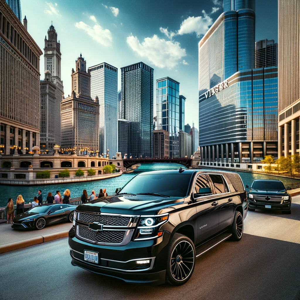 Black Elegant Transportation SUV and Sprinter service for Cicero airport and Chicago trips
