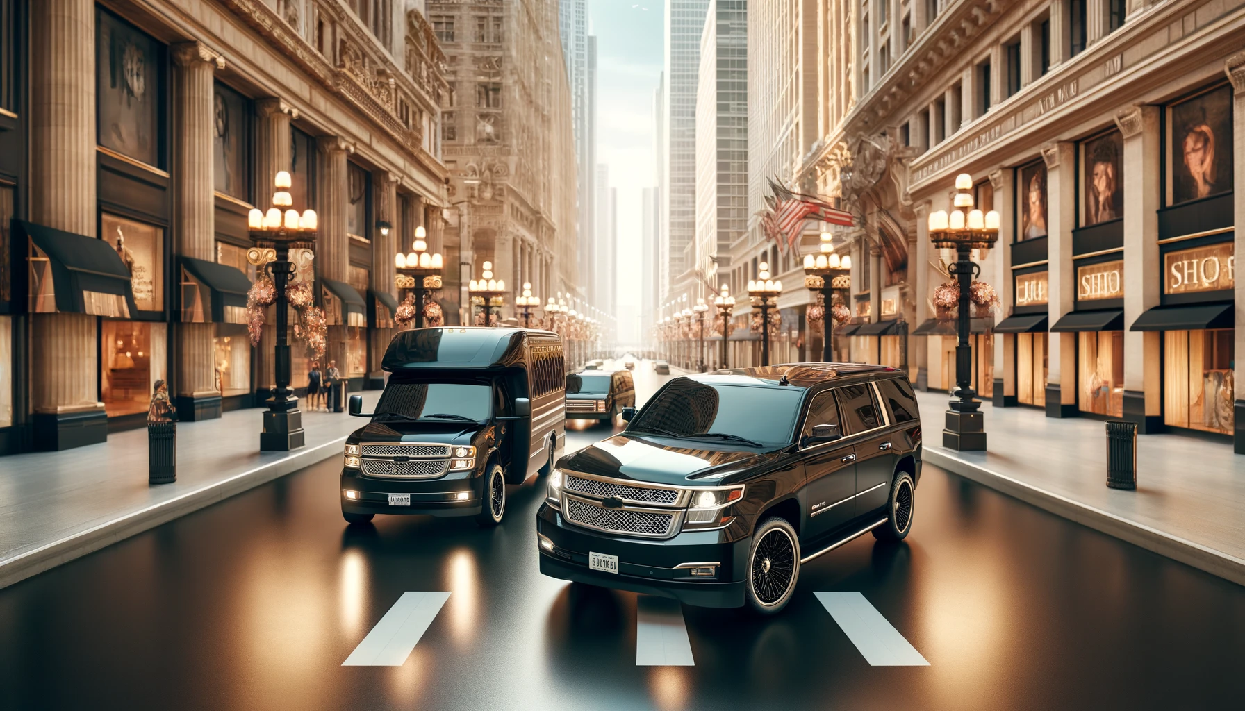 Black Elegant Transportation black SUV and Sprinter vehicles serving Oak Lawn and Chicago