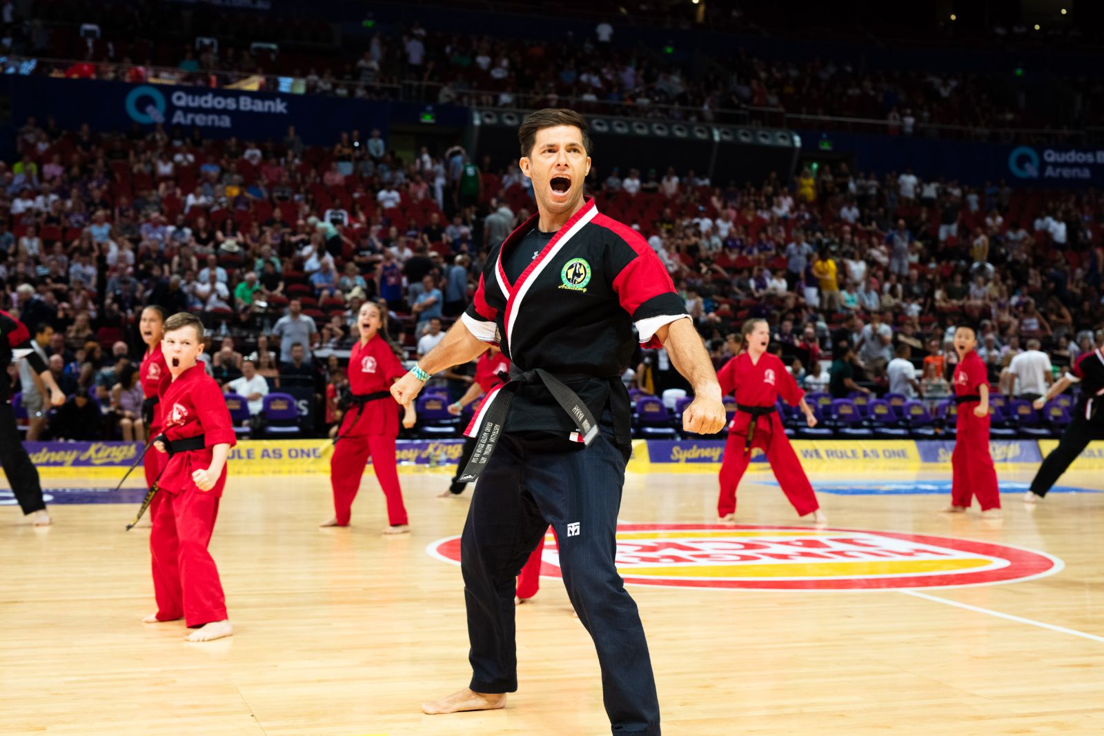 The Xtreme Team performing courtside