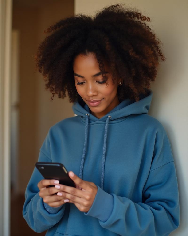 Professional woman using smartphone for business