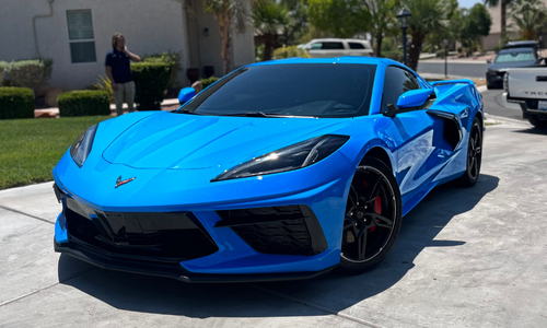 c8 chevrolet corvette parked after a exterior detail by zaro detailing in as vegas