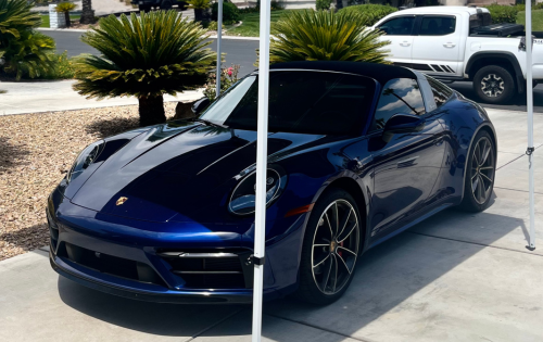 blue porsche 911 after a ceramic coating by zaro detailing