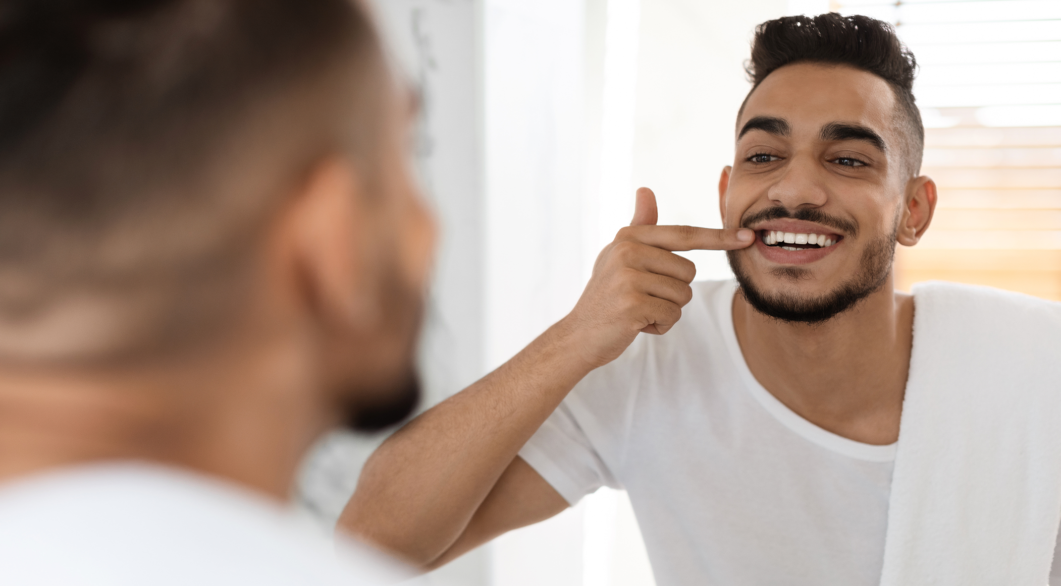 Woman with teeth whitening