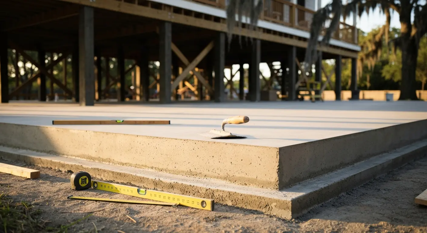 Concrete deck foundation in Uptown