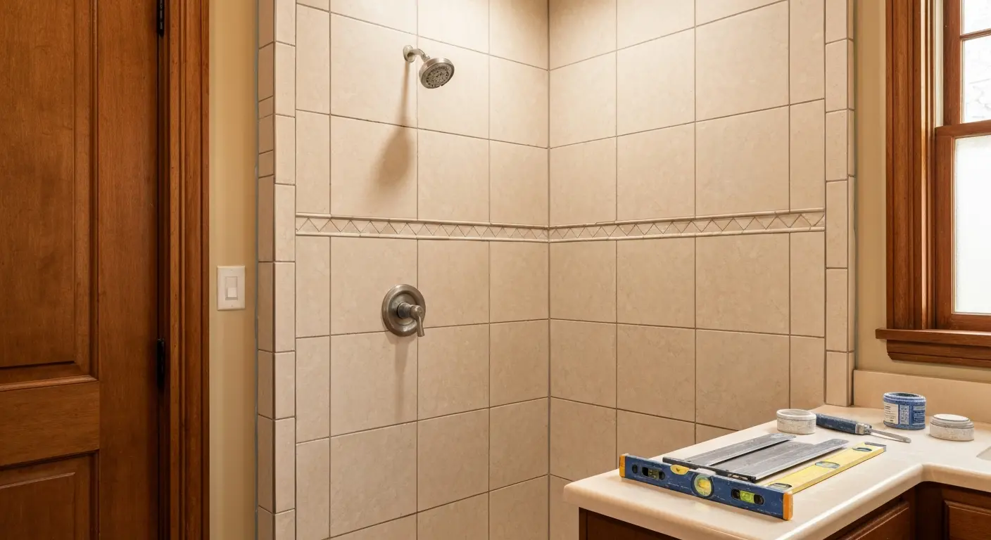 Custom tile shower installation