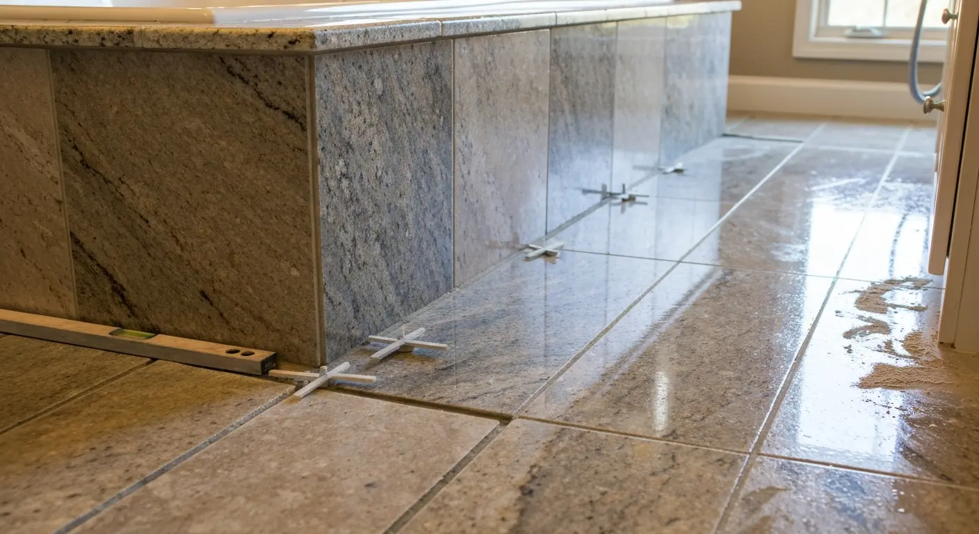 Natural stone bathroom flooring