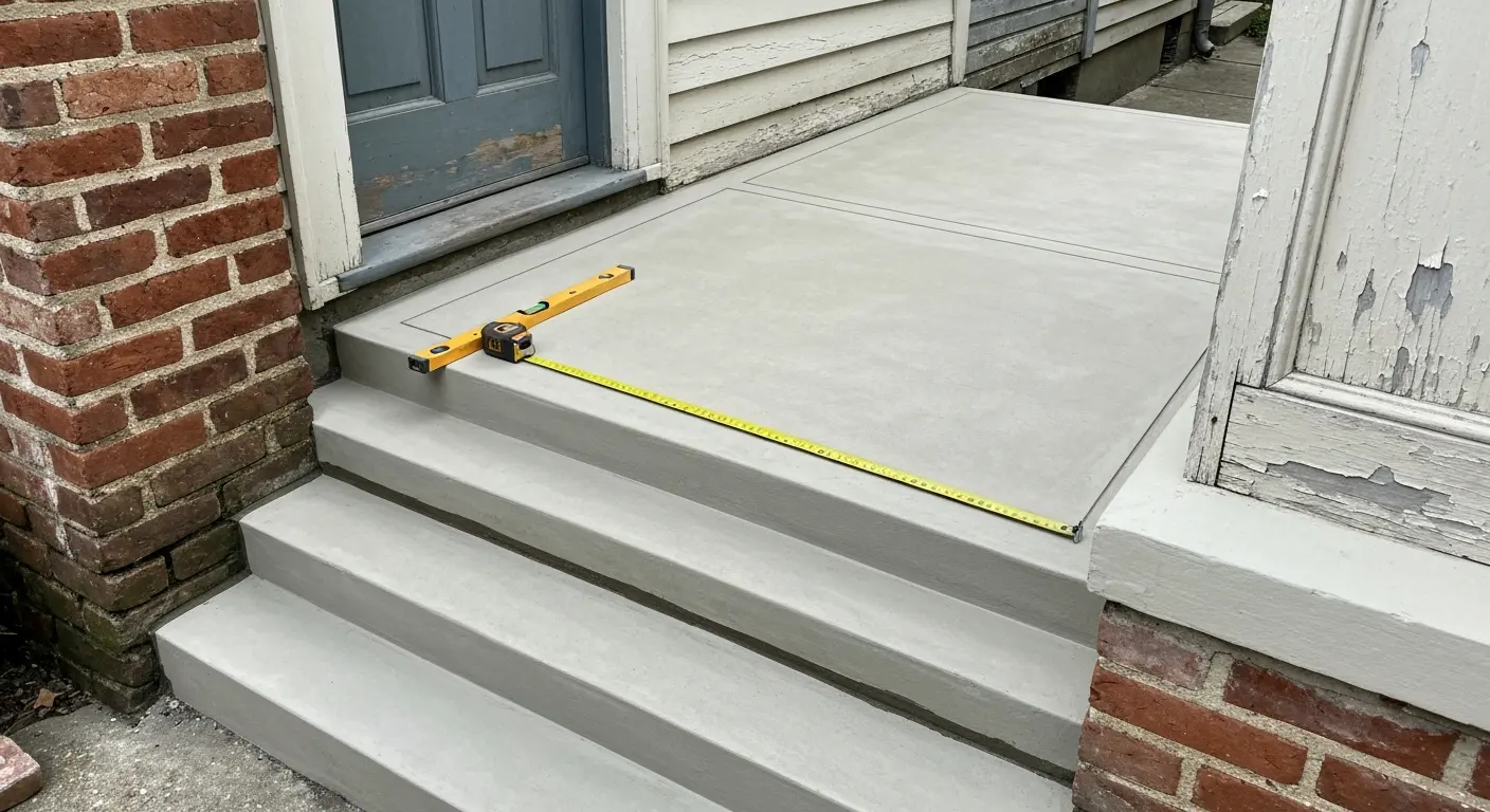 Concrete stoop repair on Treme home