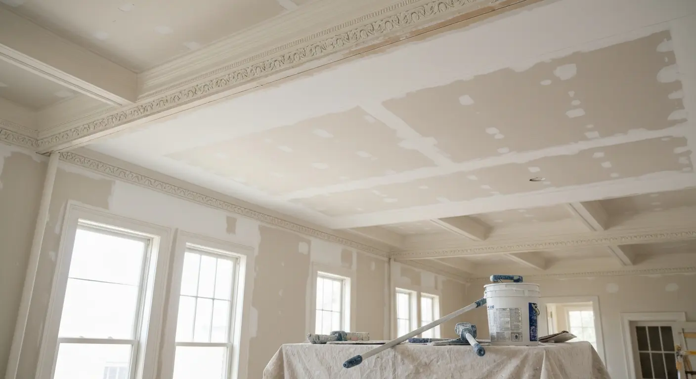 Interior drywall work in historic home