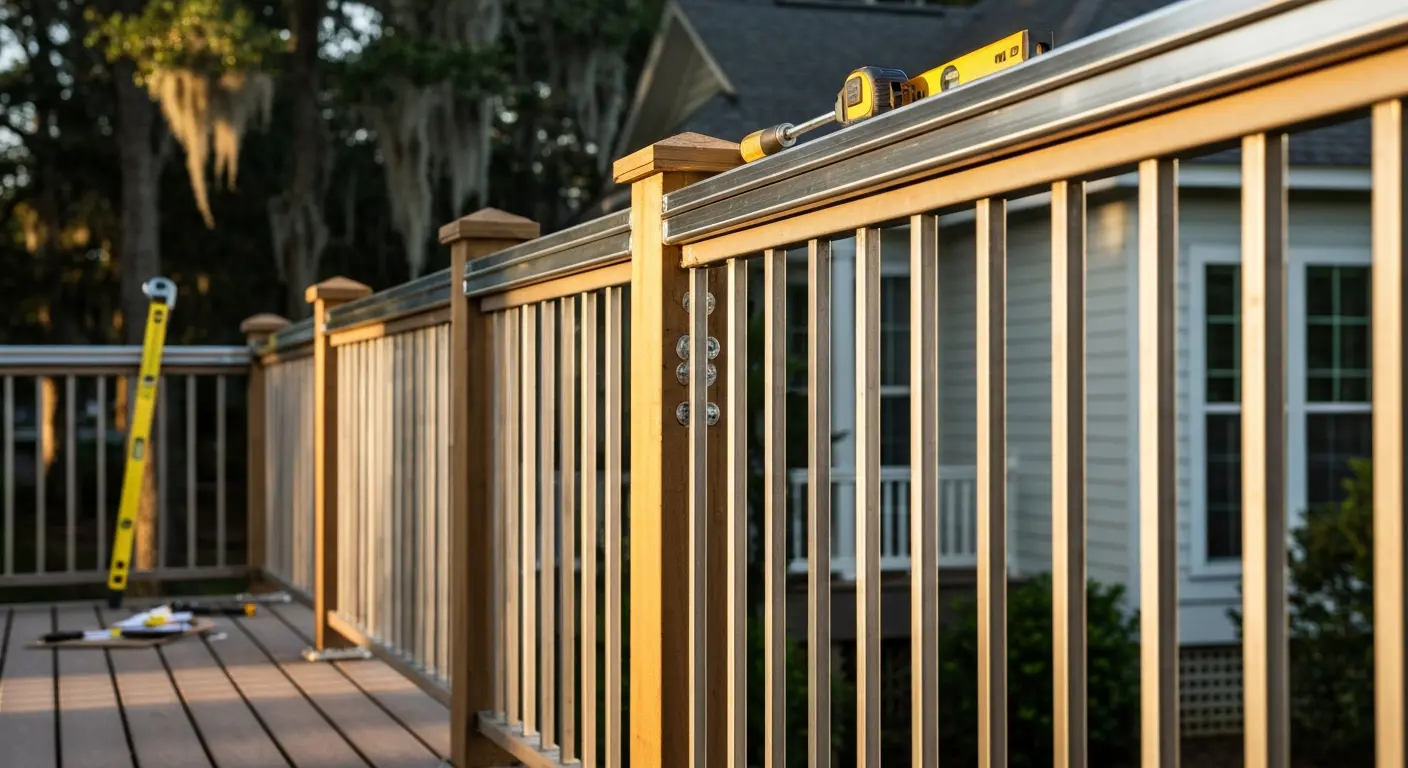 Railing repair in Mandeville deck