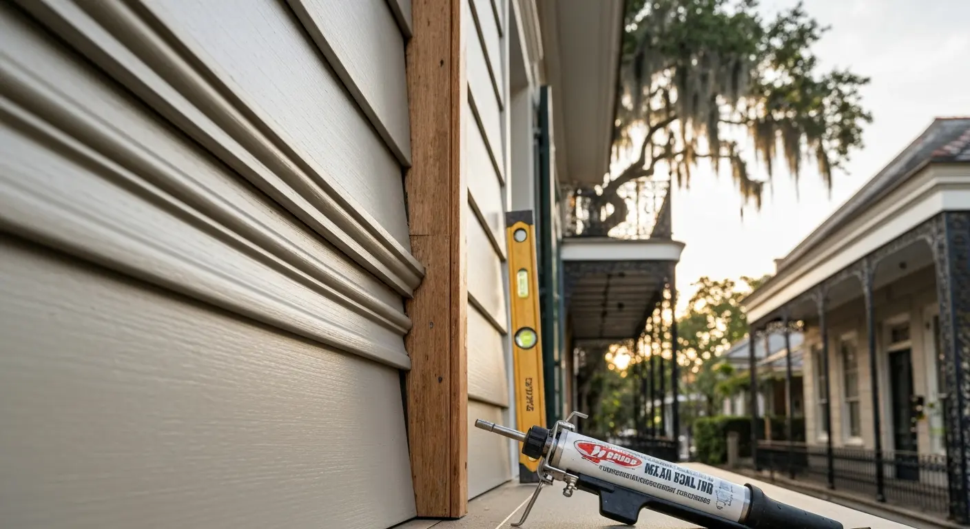 Siding work on historic Creole cottage