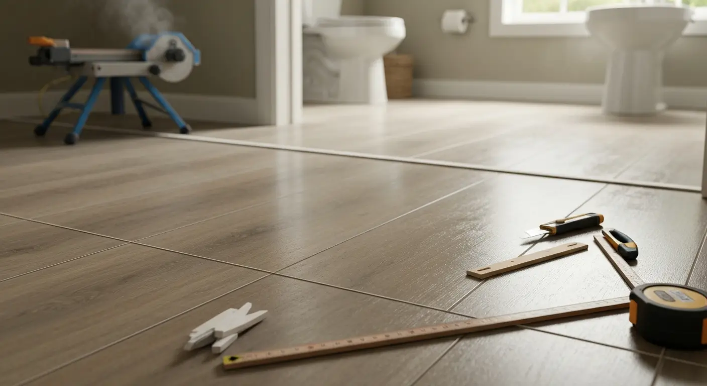 Luxury vinyl plank bathroom flooring