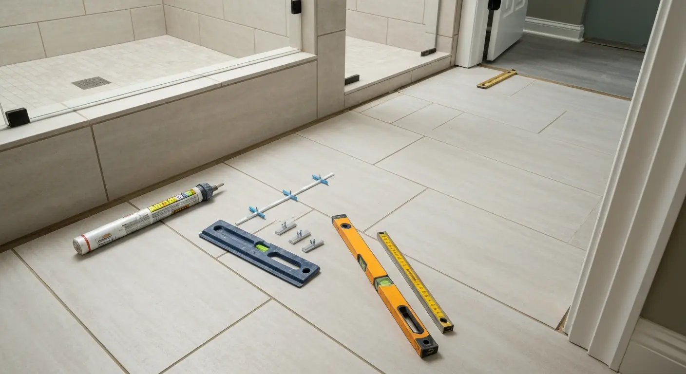 Bathroom tile flooring