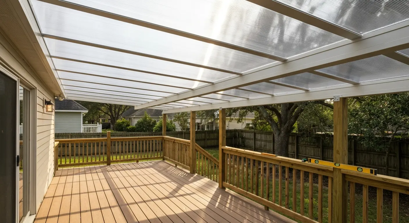 Deck roof addition project