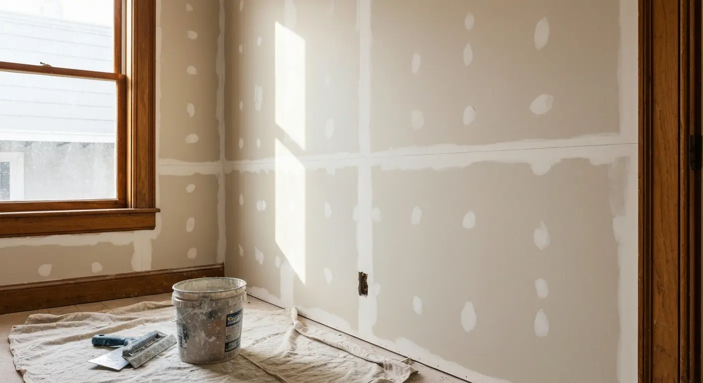 Drywall repair in old Treme home interior