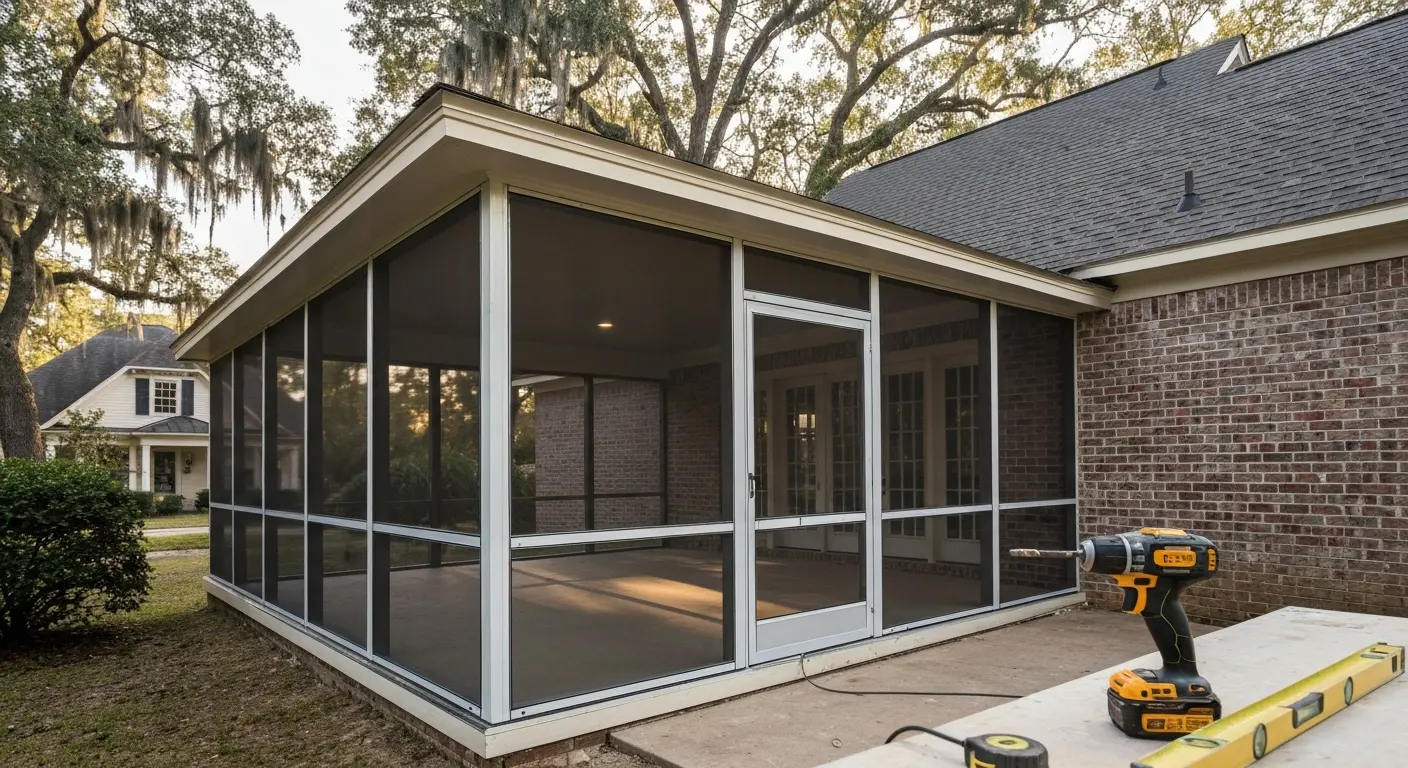 Full screen porch installation