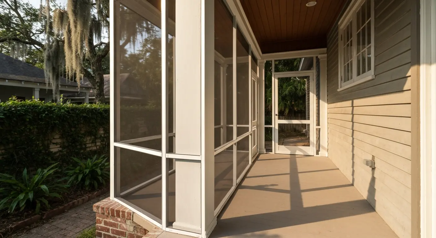 Screen porch construction