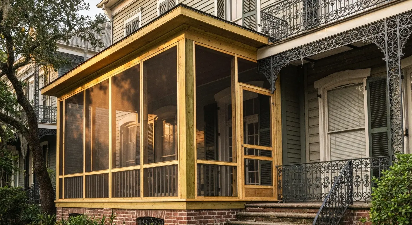 Screen porch addition Downtown New Orleans