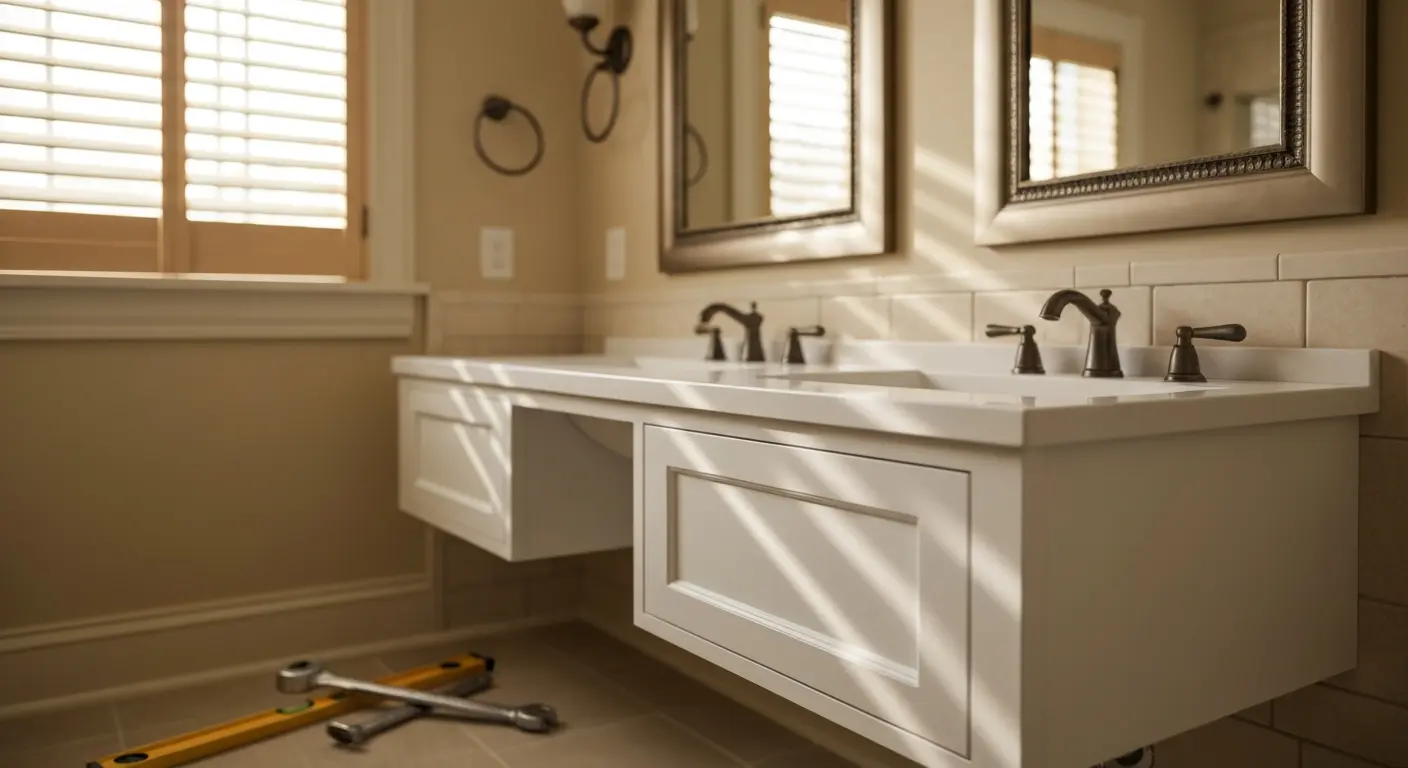 Bathroom vanity installation project
