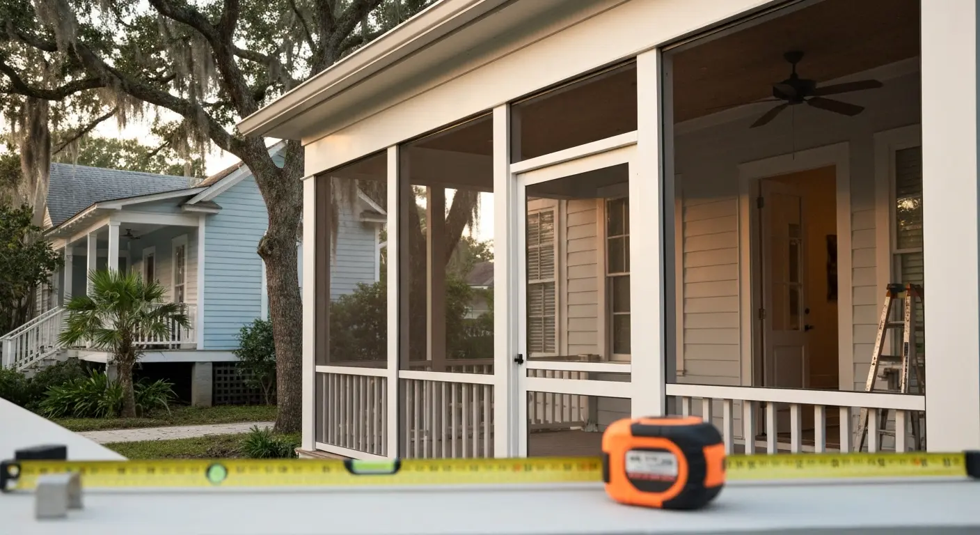 Screen porch installation