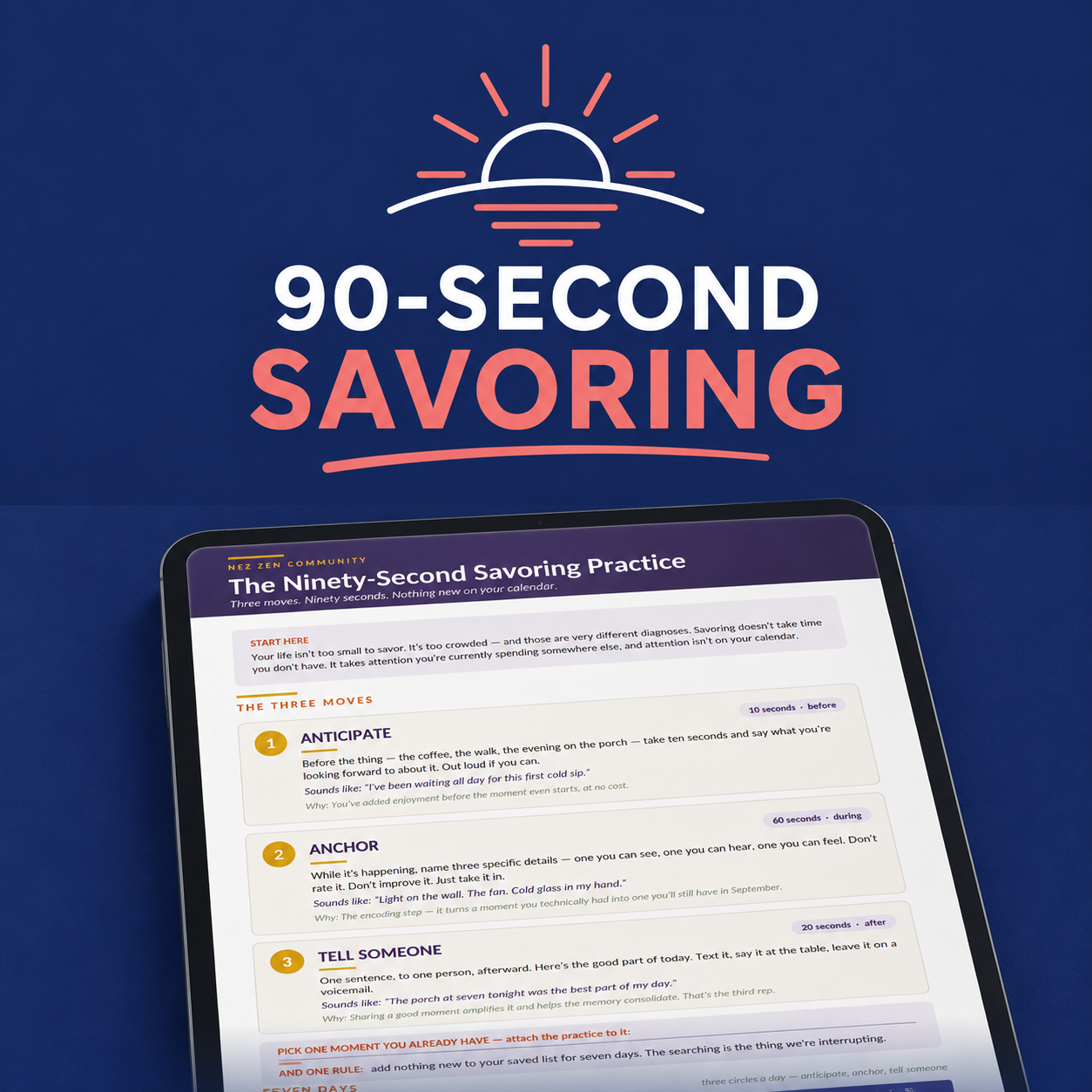 90-Second Savoring Practice guide