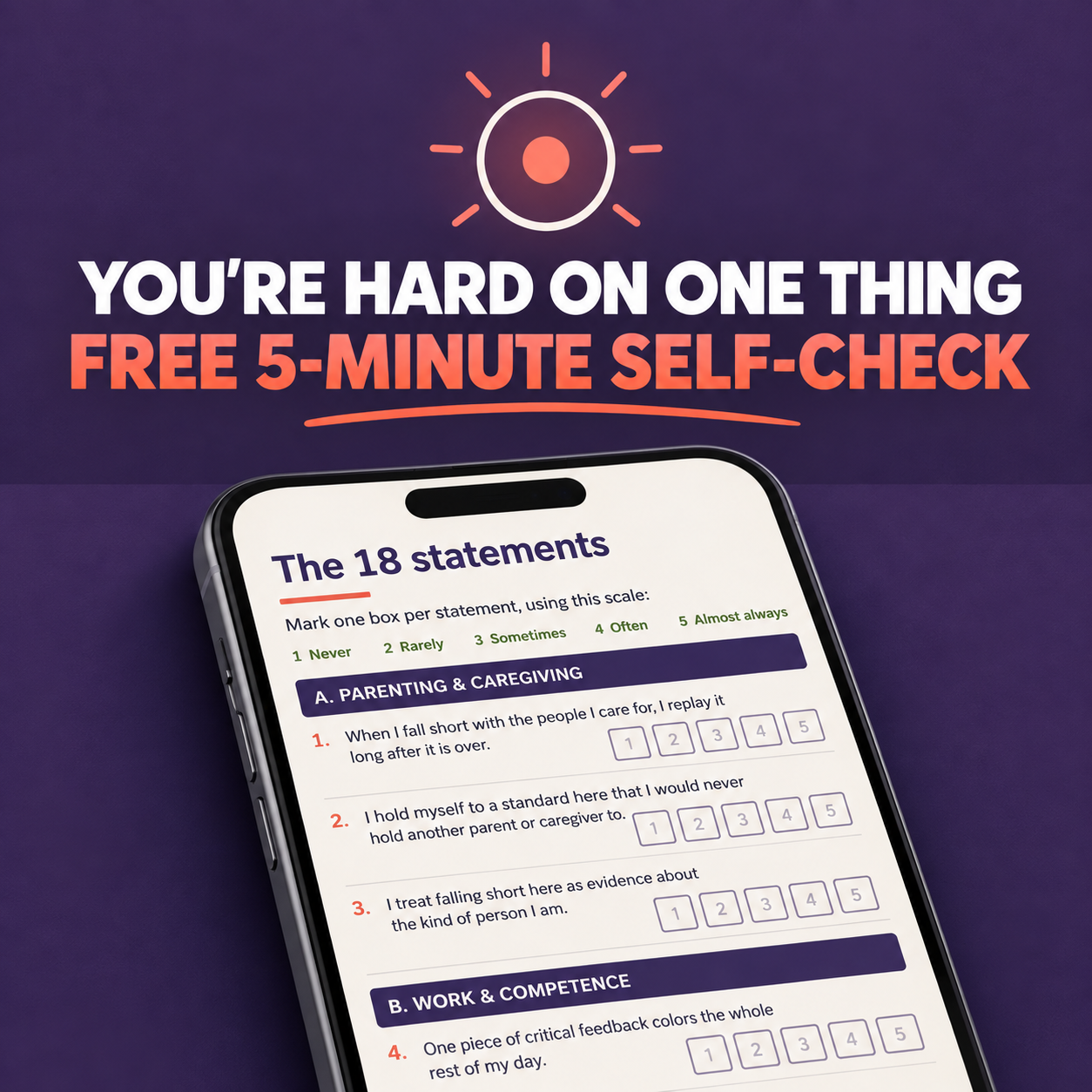 You're Hard on One Thing self-check