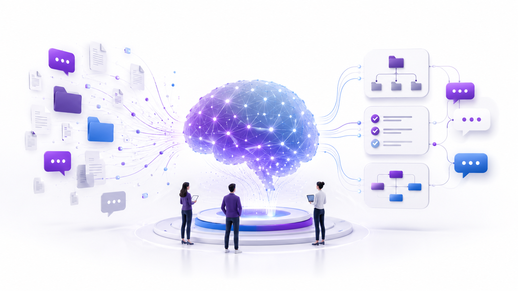 Existing Business Brain artwork showing business knowledge connected through AI