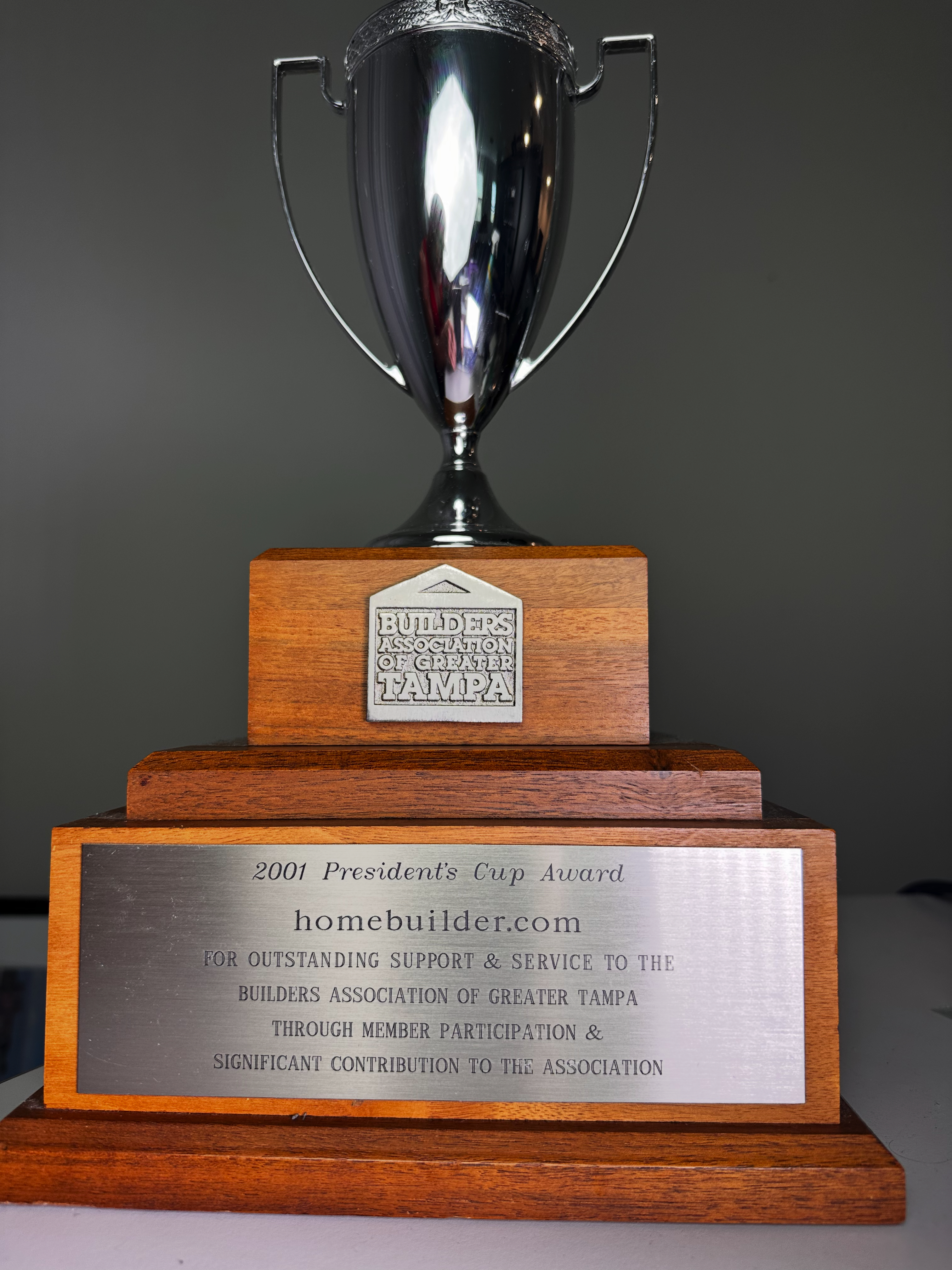2001 Builders Association of Greater Tampa President's Cup Award