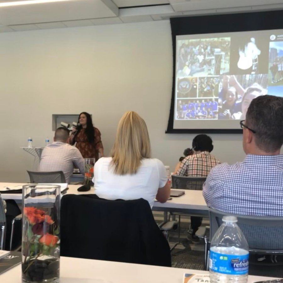 Brieanna Carlson presenting to advisors