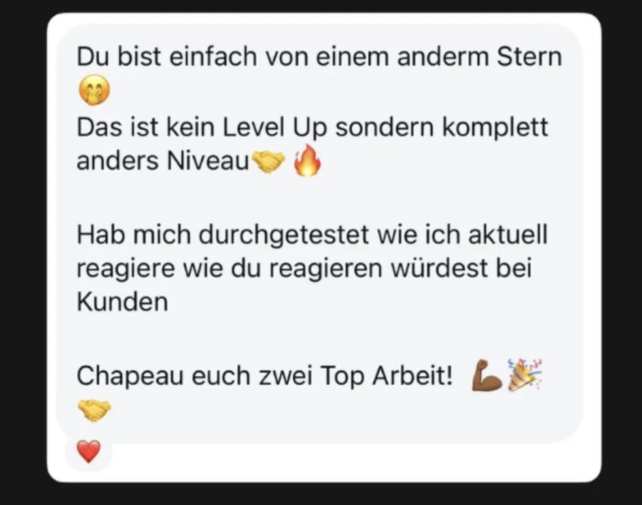 Mitglieder-Feedback: Das ist kein Level Up sondern komplett anders Niveau