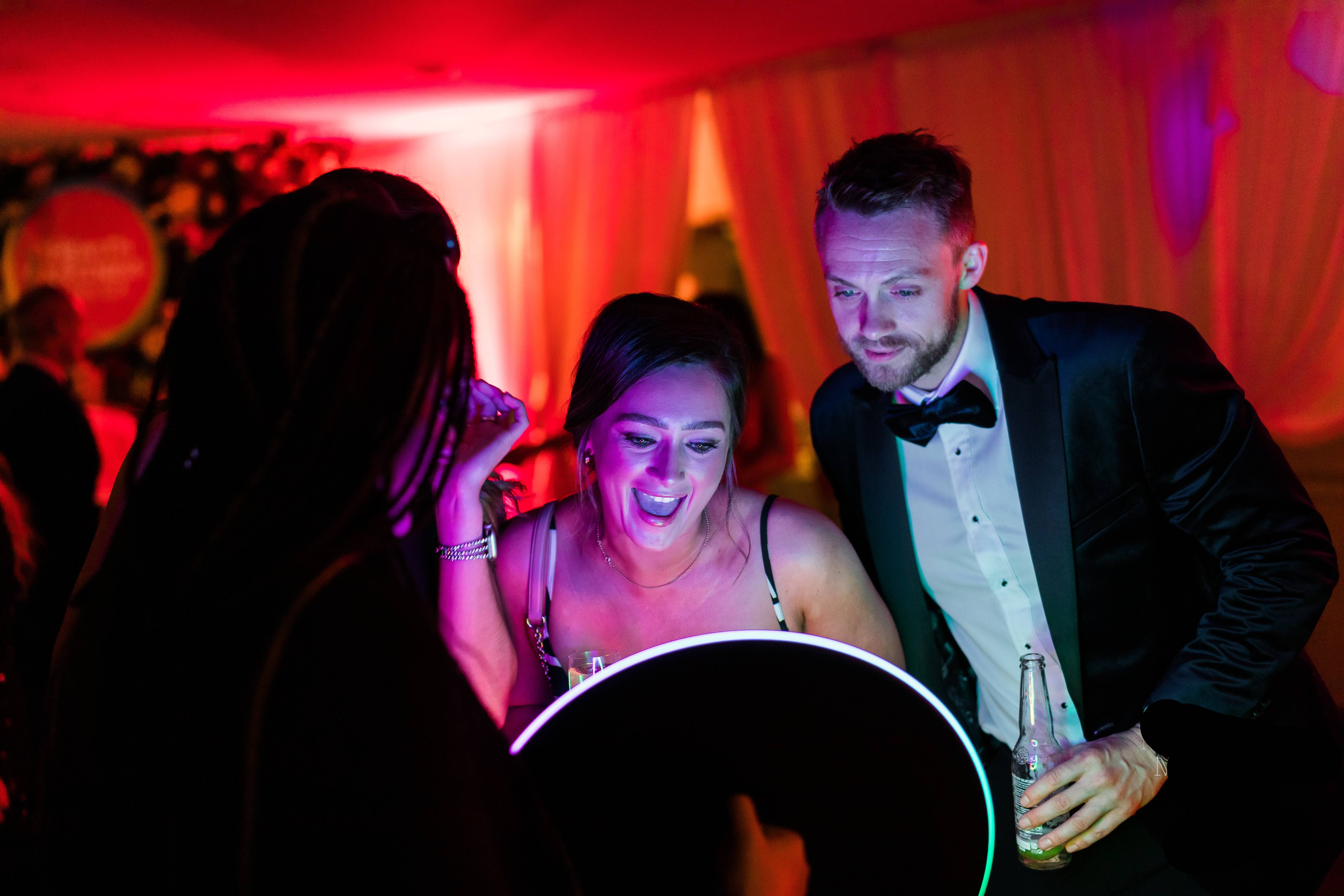 Roaming photo booth at a corporate event