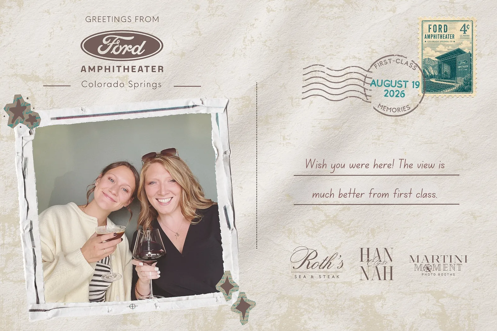 Digital postcard photo activation at Roth's Sea and Steak Colorado Springs