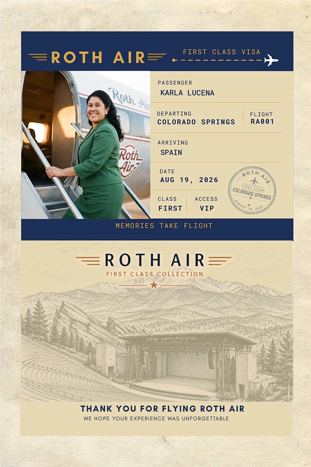 Guests enjoying Roth Air branded corporate event activation at Roth's Sea and Steak in Colorado Springs
