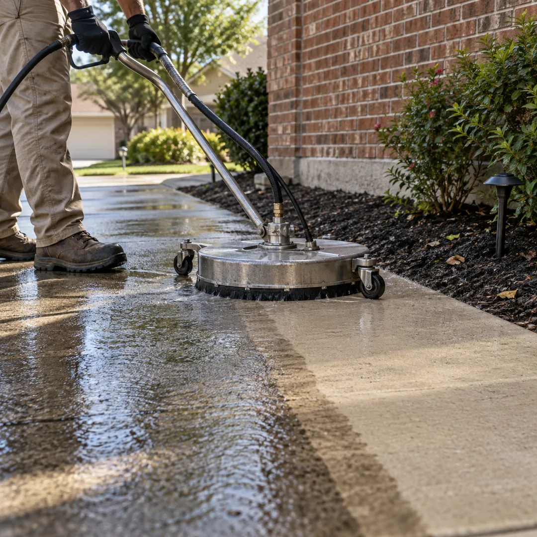 Surface specific exterior cleaning in Pflugerville