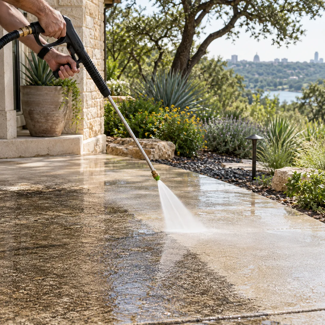 Surface specific exterior cleaning in Austin